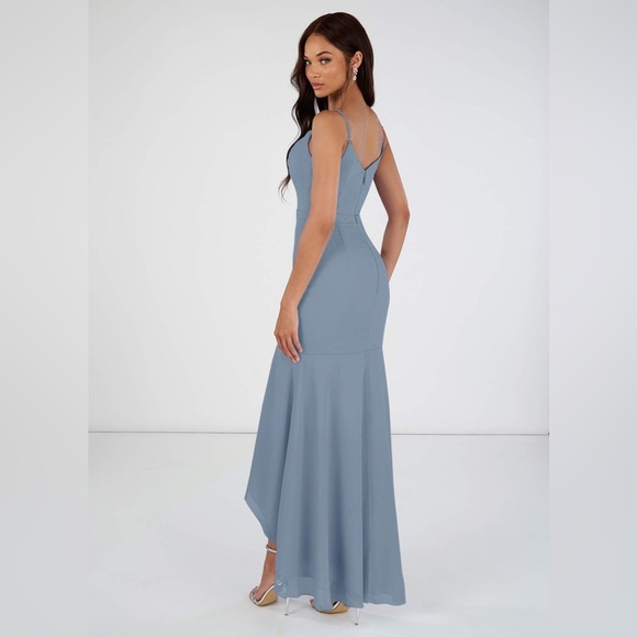 Azazie Summer Cowlneck Chiffon Dress NWT - Picture 5 of 6